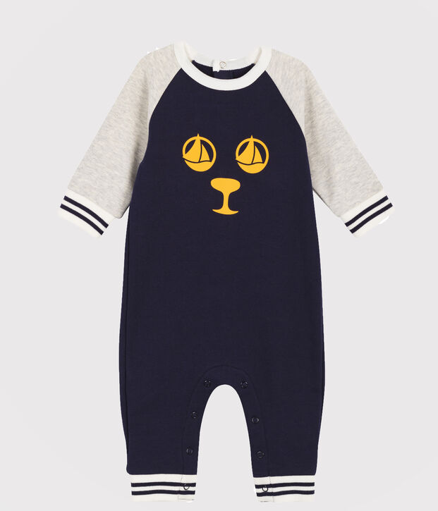 Langer Baby-Overall f&uuml;r Jungen blau/grau