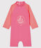 Baby-Badeanzug aus recyceltem Material rosa GEISHA/weiss MARSHMALLOW