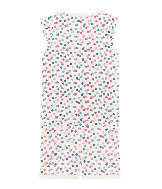 Kurzpyjama aus Rippstrick für kleine Mädchen weiss MARSHMALLOW/weiss MULTICO