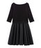 Langärmliges Kleid aus Materialmix für Damen schwarz NOIR