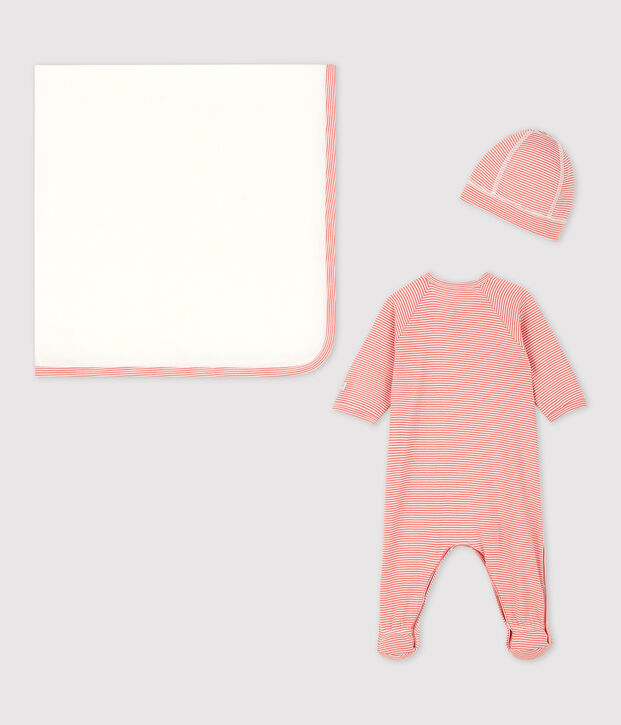 Dreiteiliges Baby-Set aus Bio-Baumwolle vielfarbig