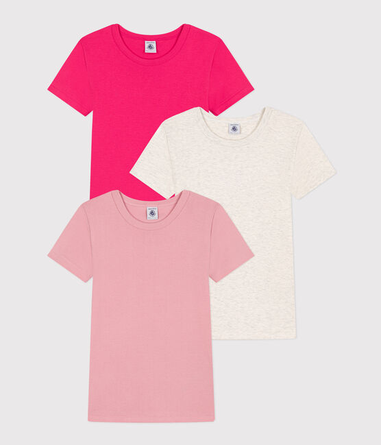 Kurzärmelige T-Shirts aus Baumwolle im 3er-Set für kleine Mädchen variante 1
