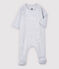Grau melierter Baby-Strampler aus Bio-Baumwolle grau POUSSIERE CHINE