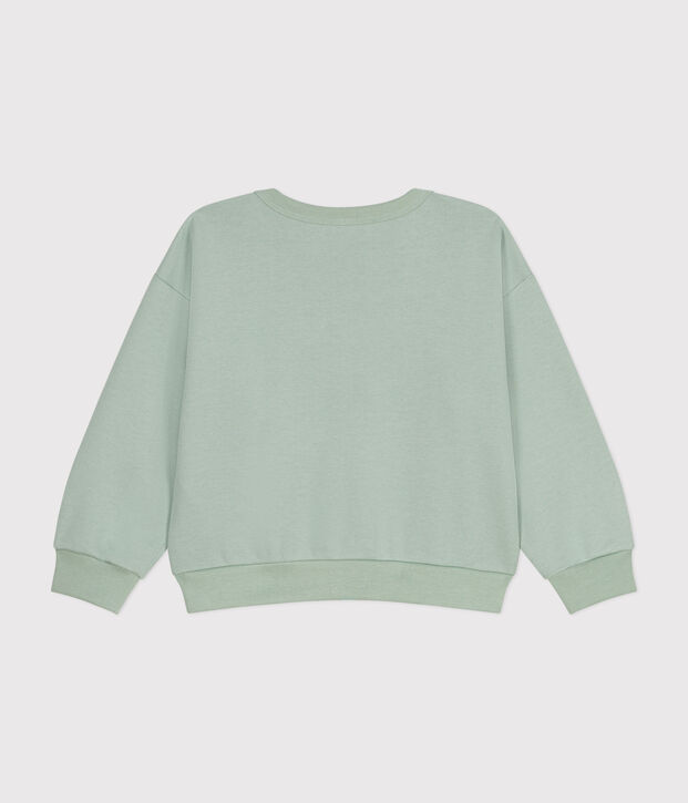 Kinder-Sweatshirt aus Molton f&uuml;r M&auml;dchen gr&uuml;n