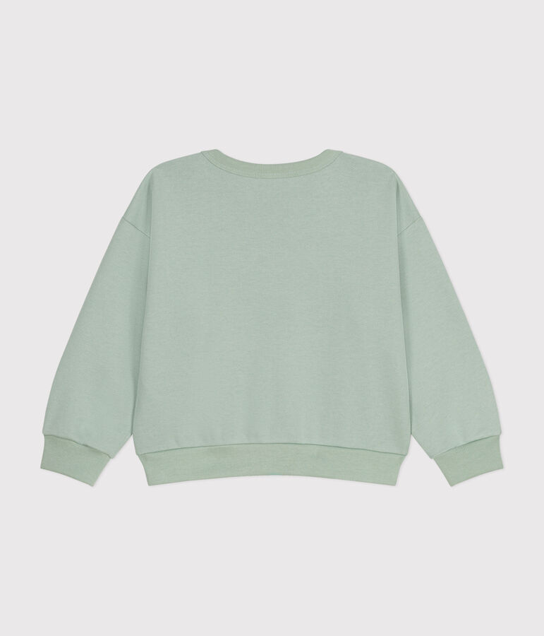 Kinder-Sweatshirt aus Molton f&uuml;r M&auml;dchen gr&uuml;n HERBIER