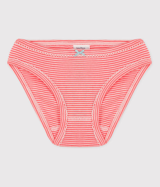 3er-Set Slips aus Baumwolle und Elastan mit Blumenmuster für Mädchen rosa PEACHY/weiss MARSHMALLOW