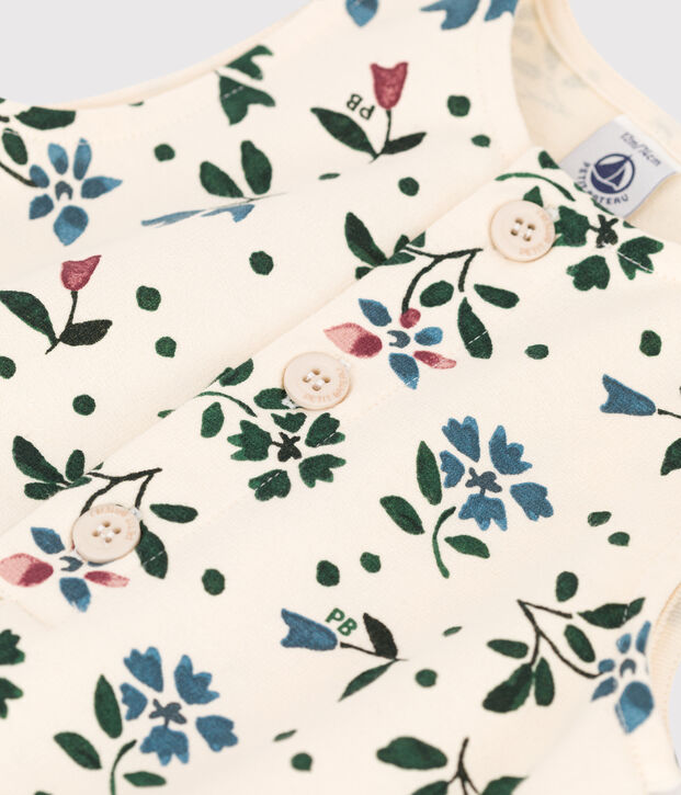 Langer Baby-Overall aus Molton naturfarben/vielfarbig