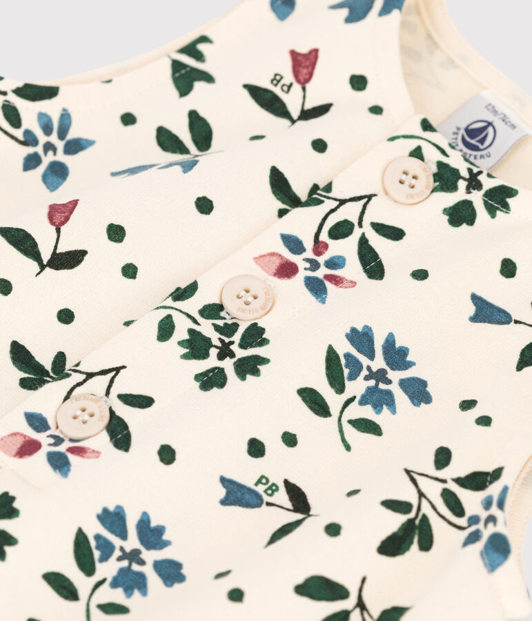 Langer Baby-Overall aus Molton weiss AVALANCHE/ MULTICO