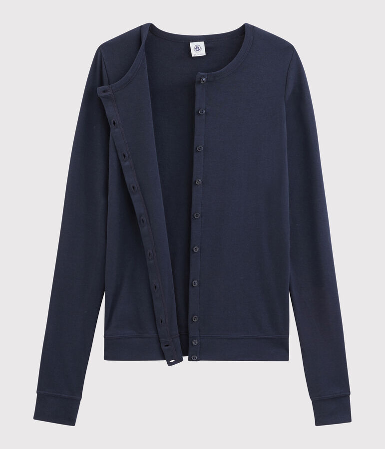 Klassischer Baumwoll-Cardigan f&uuml;r Damen blau