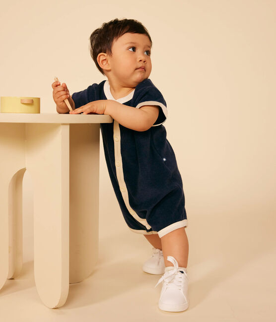 Baby Kurz-Overall aus Frottee blau SMOKING