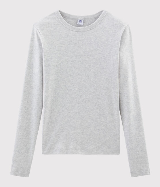 Damen-T-Shirt mit Rundhalsausschnitt grau BELUGA CHINE