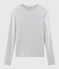 Damen-T-Shirt mit Rundhalsausschnitt grau BELUGA CHINE