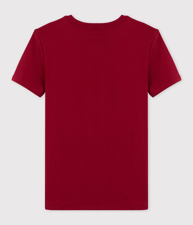 Klassisches Damen-T-Shirt aus Baumwolle mit Rundhalsausschnitt rot