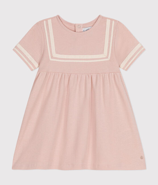 Kurzärmeliges Baby-Kleid im Matrosenstil aus Bio-Baumwolle rosa SALINE