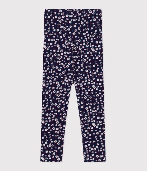 Kinder-Leggings aus einfarbiger Baumwolle mit Muster blau SOIR/ MULTICO
