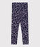 Kinder-Leggings aus einfarbiger Baumwolle mit Muster blau SOIR/ MULTICO