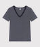 Damen-T-Shirt L'Iconique aus Baumwolle mit Streifen blau SMOKING/weiss MARSHMALLOW