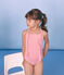 1-teiliger Kinder-Badeanzug Mädchen rosa GROSEILLER/weiss MARSHMALLOW