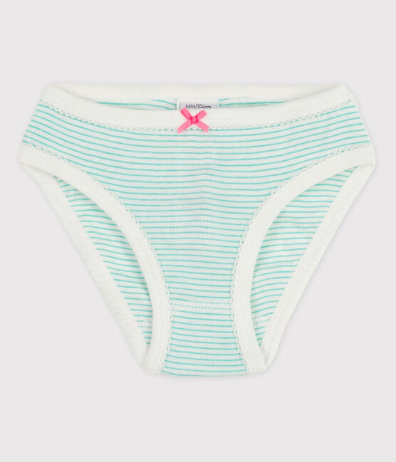 Baumwoll-Slips für Mädchen weiss MARSHMALLOW/grün ESPERANZA