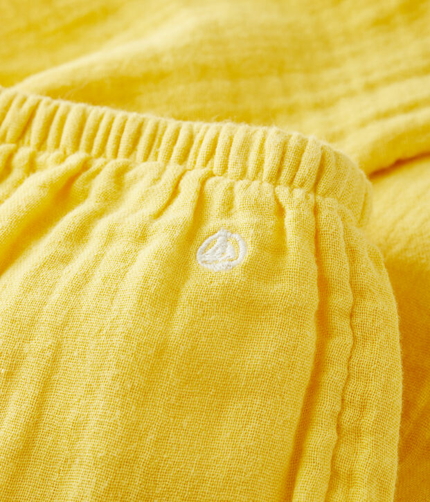 Baby-Hose aus Bio-Baumwollgaze gelb