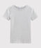 Damen-T-Shirt aus Baumwolle mit Rundhalsausschnitt grau BELUGA CHINE