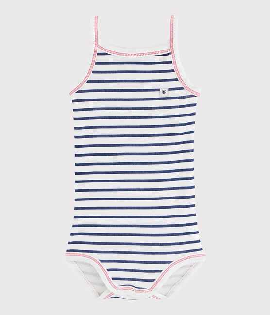 Baby-Trägerbody Mädchen weiss MARSHMALLOW/blau MEDIEVAL