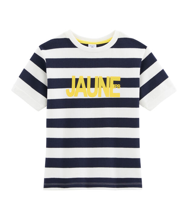 Kinder-T-Shirt f&uuml;r Jungen blau/weiss