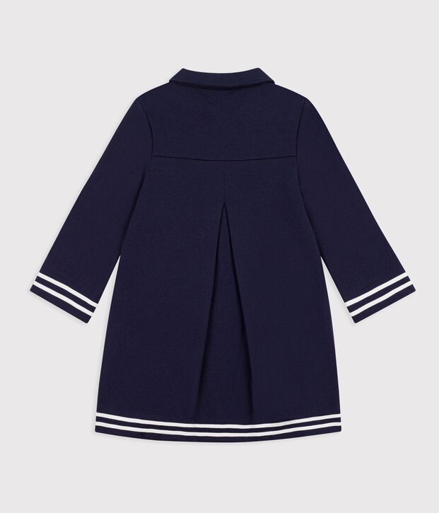 Lang&auml;rmeliges Kinder-Kleid aus einfarbiger Baumwolle SMOKING