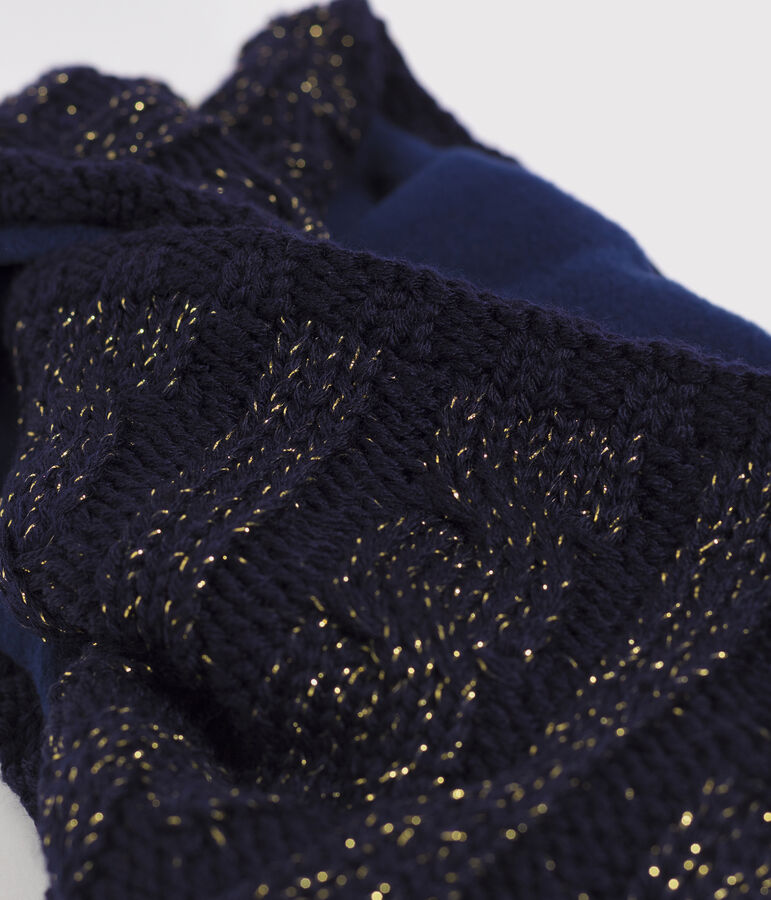 Kinder-Schlauchschal f&uuml;r M&auml;dchen blau/gelb