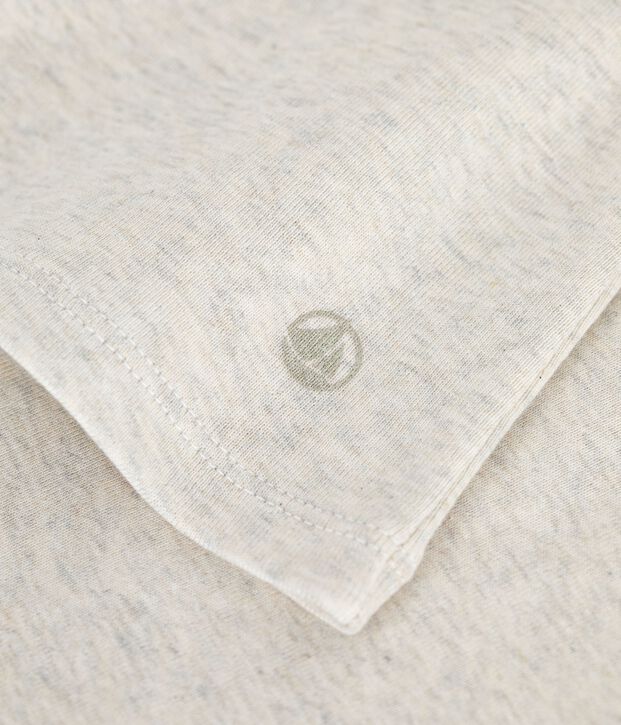 Lang&auml;rmeliges Damen-T-Shirt aus Baumwolle mit Picotkante MONTELIMAR CHINE