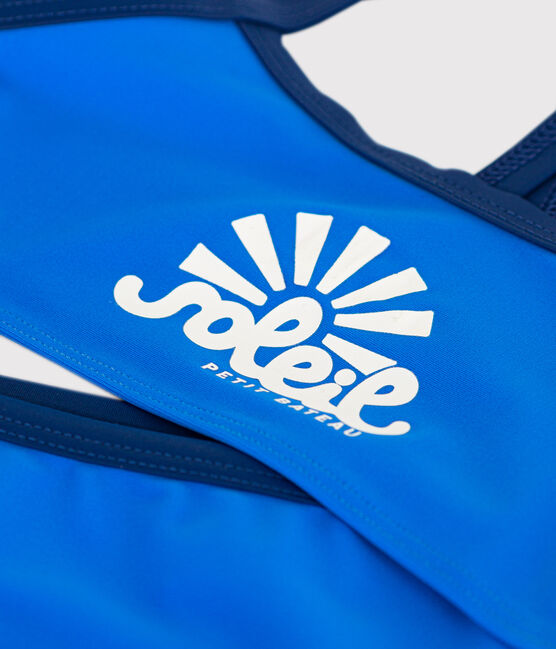 2-teiliger Kinder-Badeanzug für Mädchen blau SURF