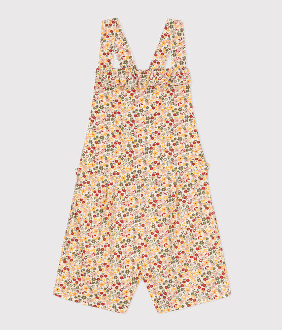 Kurzer Kinder-Overall aus Popeline für Mädchen weiss AVALANCHE/ MULTICO