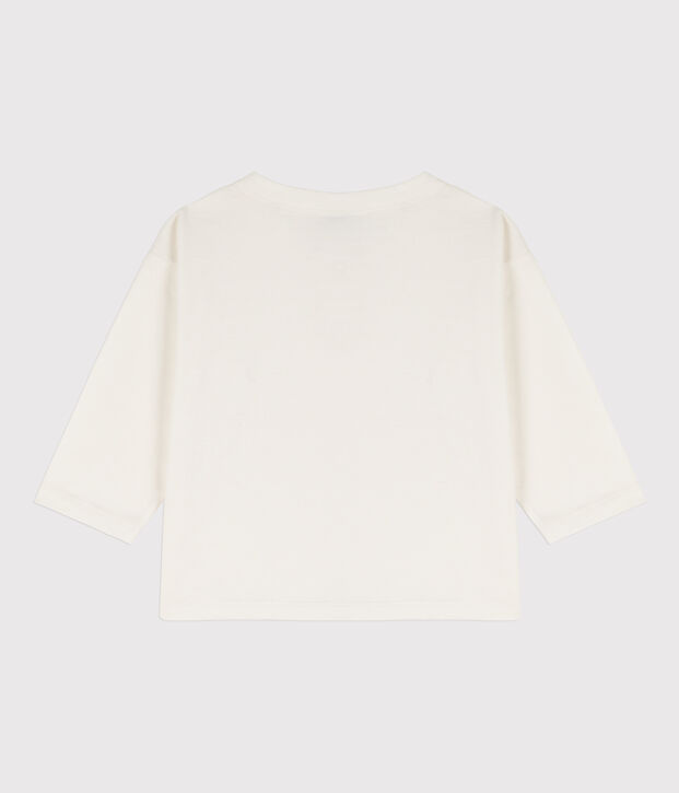 Lang&auml;rmeliges Baby-T-Shirt aus Baumwolle weiss