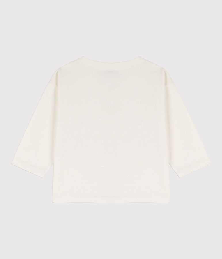Lang&auml;rmeliges Baby-T-Shirt aus Baumwolle weiss