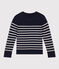 Pullover aus Wolle und Baumwolle für Kinder Mädchen/Jungen blau SMOKING/weiss MARSHMALLOW