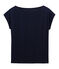 Kurzärmliges T-Shirt aus Sea Island-Baumwolle für Damen blau MARINE