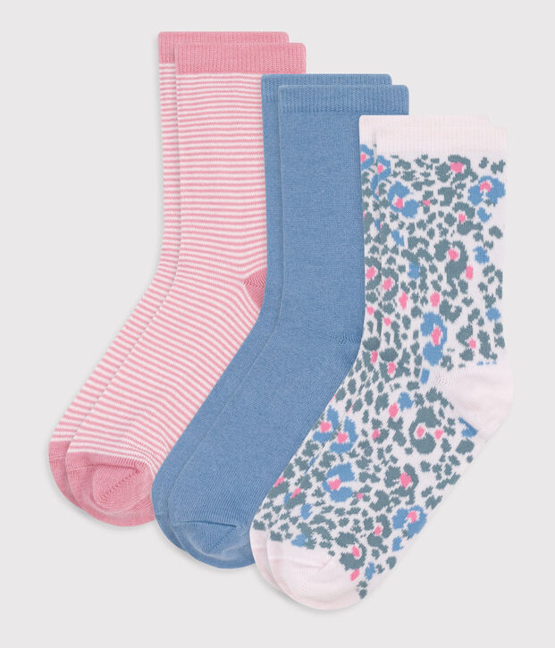 3er-Set Kinder-Kniestr&uuml;mpfe aus Baumwolle mit Leoparden-Motiv vielfarbig