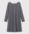 Langärmliges Kleid für Damen blau SMOKING/beige COQUILLE