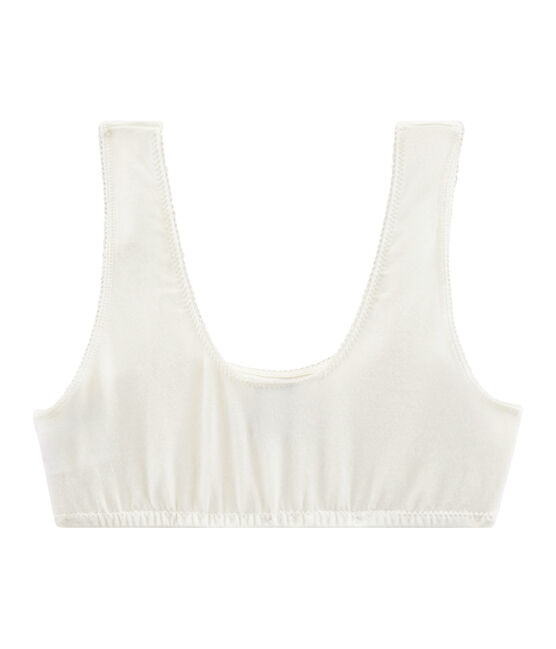 Gepolsterter Bustier für Mädchen weiss MARSHMALLOW