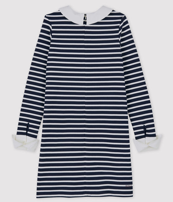Damenkleid Petit Bateau x Deyrolle blau SMOKING/weiss MARSHMALLOW