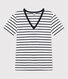 T-Shirt L’ICONIQUE aus Baumwolle mit V-Ausschnitt für Damen