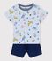 Kinder-Kurzpyjama aus Baumwolle für Jungen blau FRAICHEUR/weiss MULTICO