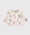 Langärmeliges Baby T-Shirt aus feinem Jersey beige MONTELIMAR/weiss MULTICO