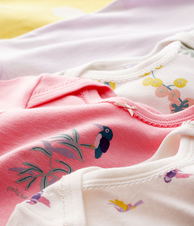 5er-Set lang&auml;rmlige Baby-Bodys f&uuml;r M&auml;dchen vielfarbig