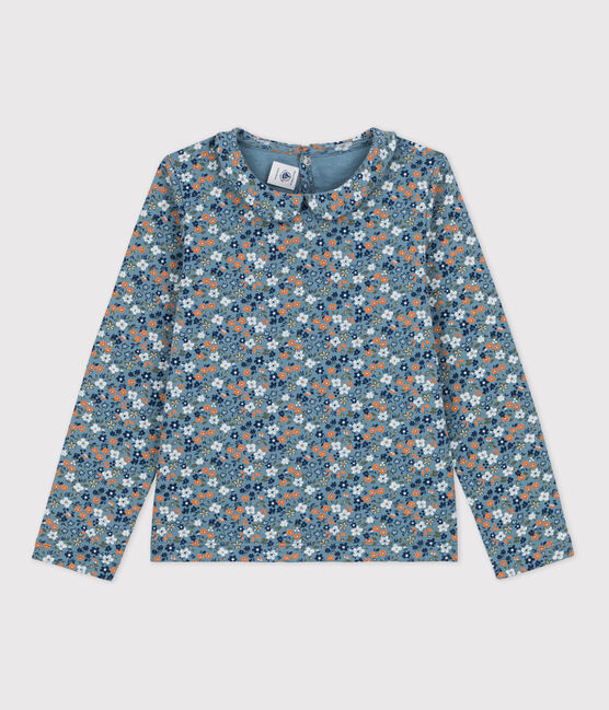 Langärmeliges, geblümtes Kinder-T-Shirt aus Baumwolle für Mädchen ROVER/ MULTICO