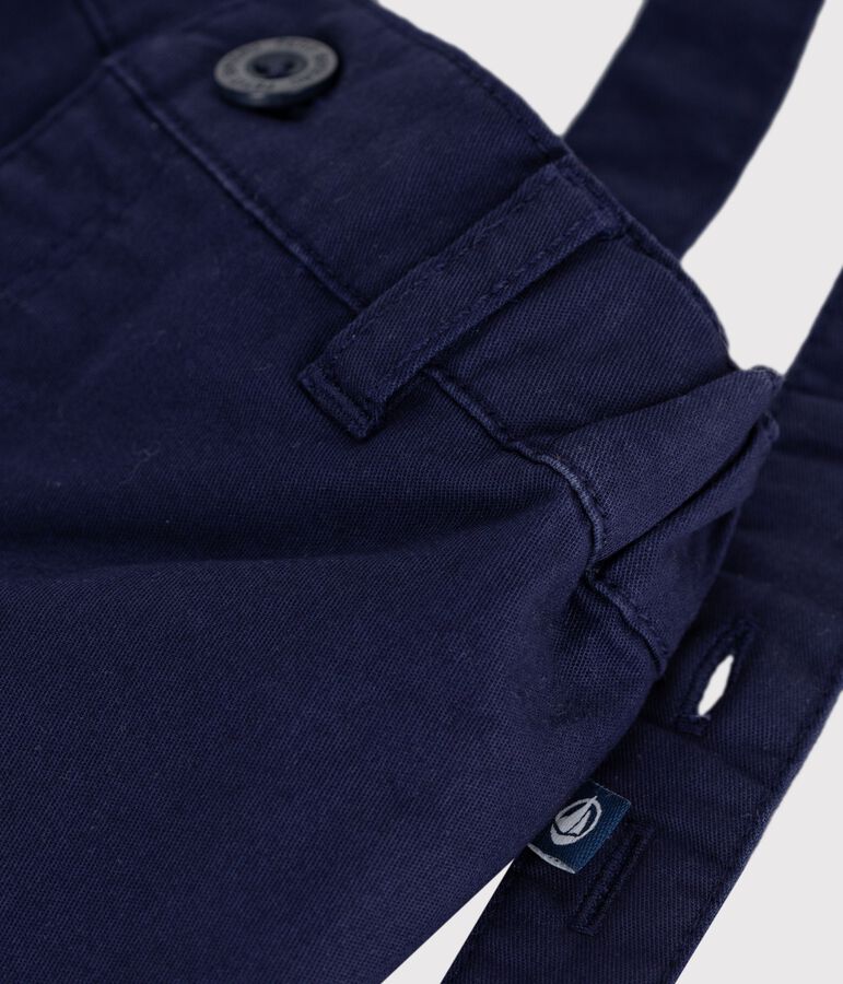 Kurze Baby-Shorts mit Tr&auml;gern aus Serge blau