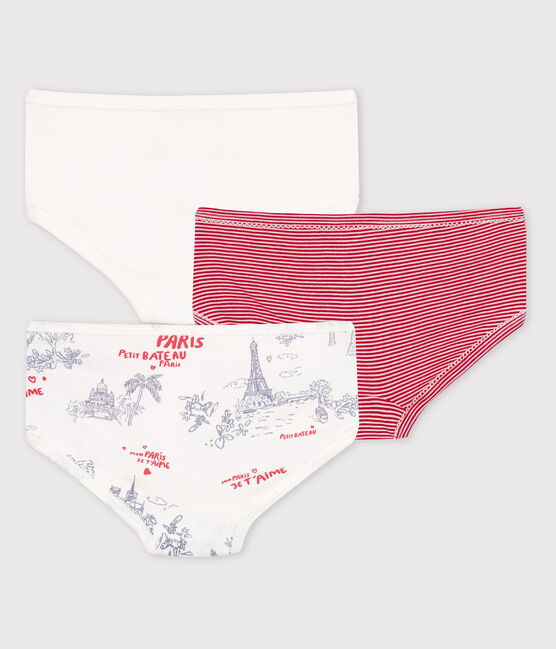 3er-Set Slips aus Baumwolle und Elastan mit Parismotiv für Mädchen variante 2