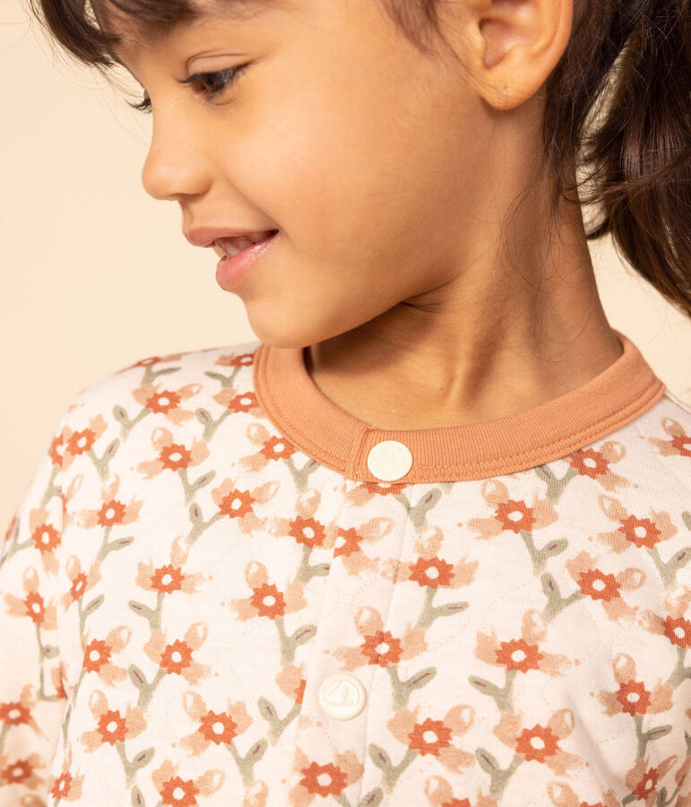 Kinder-Cardigan aus gestepptem Doppeljersey mit Aufdruck f&uuml;r M&auml;dchen naturfarben/vielfarbig