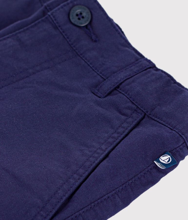 Kinder-Bermudashorts aus einfarbiger Baumwolle blau