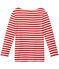 Damen-Langarmshirt aus Original-Rippstrick rot TERKUIT/weiss MARSHMALLOW